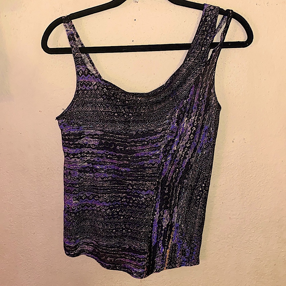 See by Chloe linen asymmetrical tribal print tank top